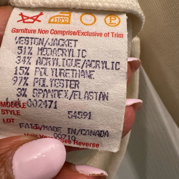 Joseph Ribkoff Cream Teddy Jacket - Picture 5 of 6